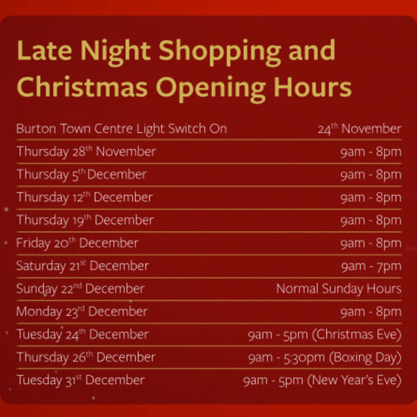 Late Night Shopping and Christmas Opening Hours